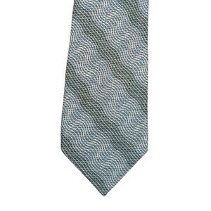 Z Inc Silk Tie Men’s 60.5” Green Gray Geometric Abstract Designer Wide Tie New